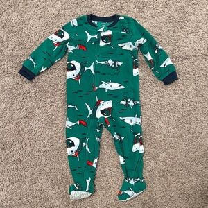 Carter's Green Shark Print Kids Footie